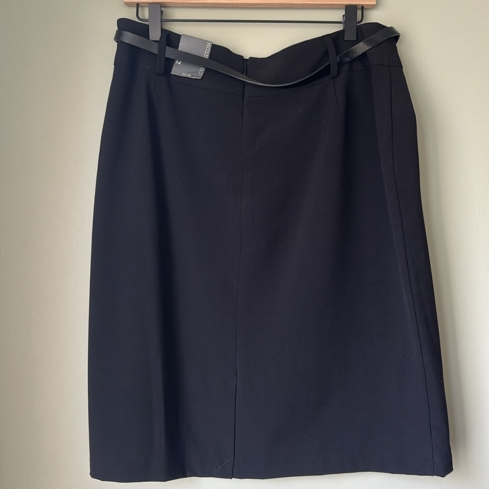 Covington Missy “Men’s Wear” Black Skirt Back Zip Lined Removable Belt Old Stock